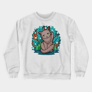 Kitty Final Boss Illustration Crewneck Sweatshirt